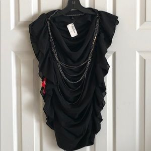 Black Sheer Chain Top